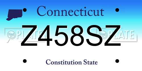 Z458SZ Connecticut License Plate