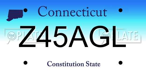 Z45AGL Connecticut License Plate