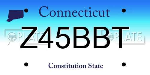 Z45BBT Connecticut License Plate