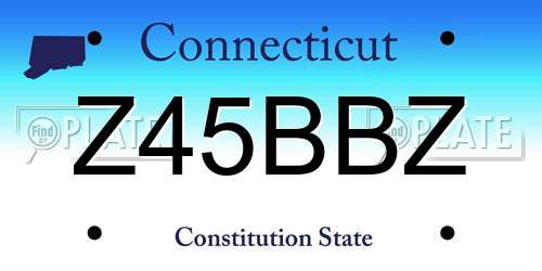 Z45BBZ Connecticut License Plate