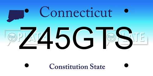 Z45GTS Connecticut License Plate