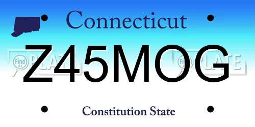 Z45MOG Connecticut License Plate
