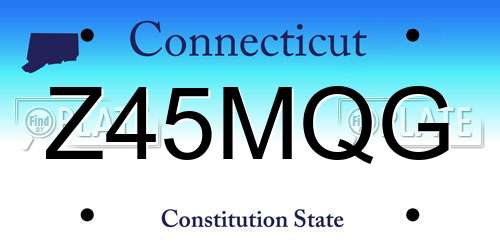 Z45MQG Connecticut License Plate