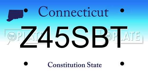 Z45SBT Connecticut License Plate