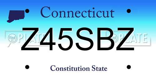 Z45SBZ Connecticut License Plate