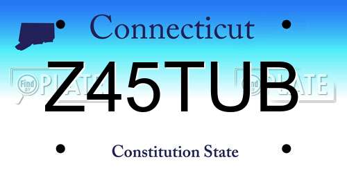 Z45TUB Connecticut License Plate