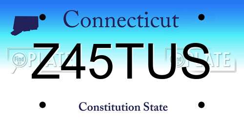 Z45TUS Connecticut License Plate