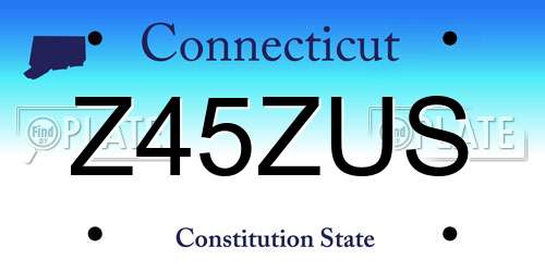 Z45ZUS Connecticut License Plate