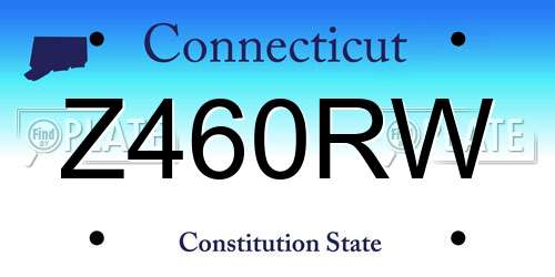 Z460RW Connecticut License Plate