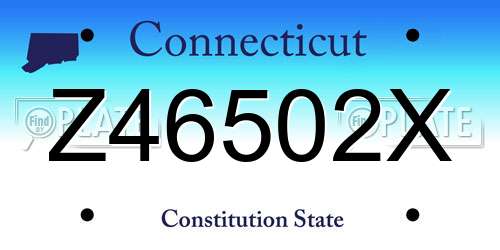 Z46502X Connecticut License Plate