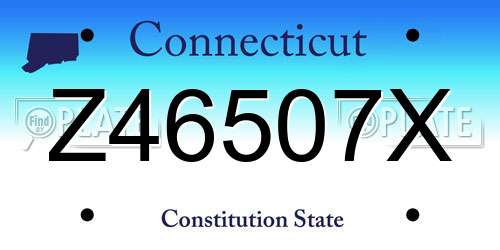 Z46507X Connecticut License Plate