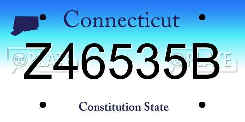 Z46535B Connecticut License Plate