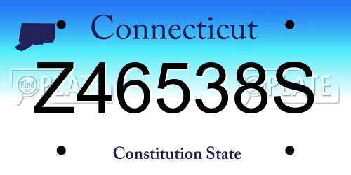 Z46538S Connecticut License Plate