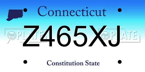 Z465XJ Connecticut License Plate