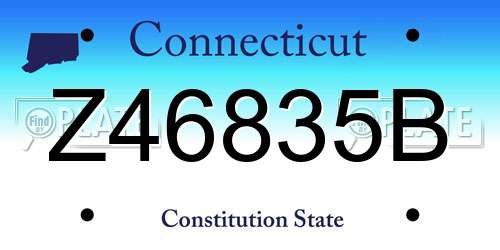 Z46835B Connecticut License Plate