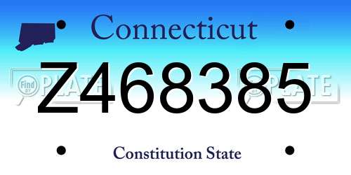 Z468385 Connecticut License Plate