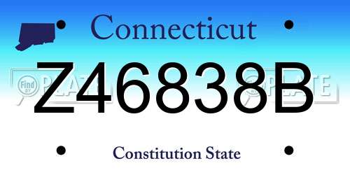 Z46838B Connecticut License Plate