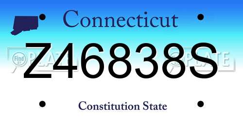 Z46838S Connecticut License Plate