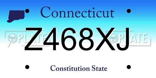 Z468XJ Connecticut License Plate