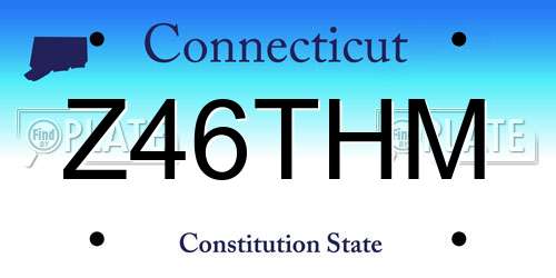 Z46THM Connecticut License Plate