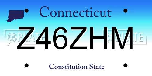 Z46ZHM Connecticut License Plate