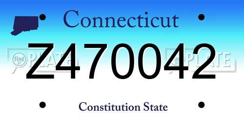 Z470042 Connecticut License Plate