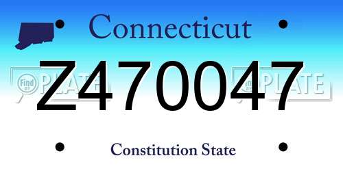 Z470047 Connecticut License Plate