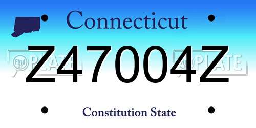 Z47004Z Connecticut License Plate