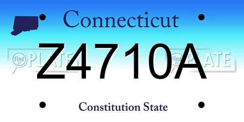 Z4710A Connecticut License Plate