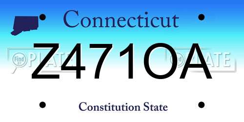 Z471OA Connecticut License Plate