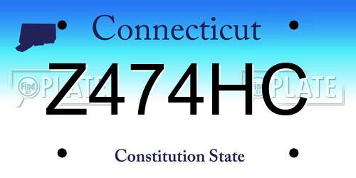 Z474HC Connecticut License Plate