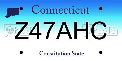 Z47AHC Connecticut License Plate