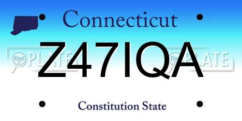 Z47IQA Connecticut License Plate