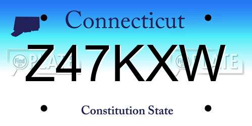 Z47KXW Connecticut License Plate