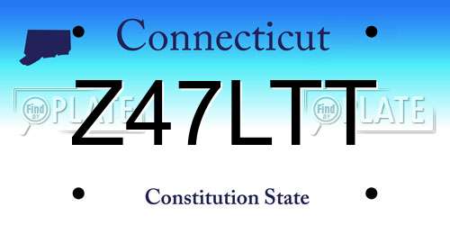 Z47LTT Connecticut License Plate