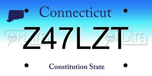 Z47LZT Connecticut License Plate