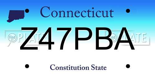 Z47PBA Connecticut License Plate