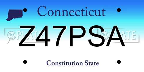 Z47PSA Connecticut License Plate