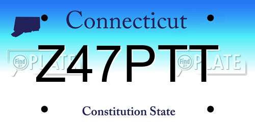 Z47PTT Connecticut License Plate