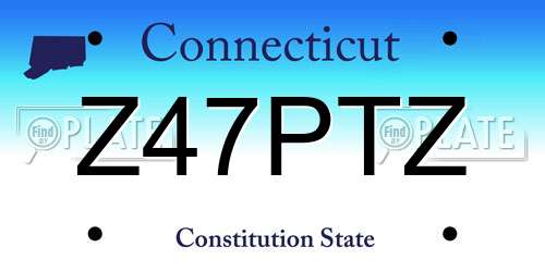 Z47PTZ Connecticut License Plate