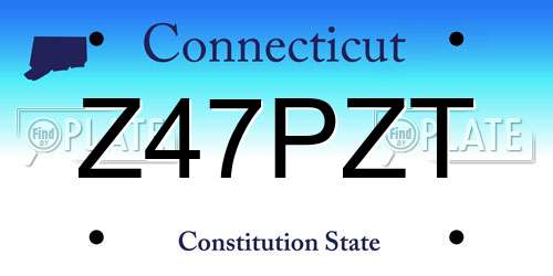 Z47PZT Connecticut License Plate