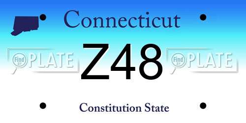 Z48 Connecticut License Plate