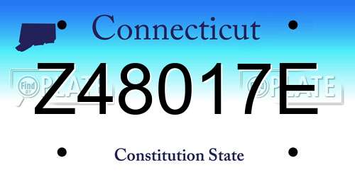 Z48017E Connecticut License Plate