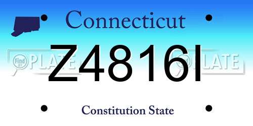 Z4816I Connecticut License Plate