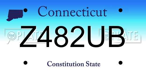 Z482UB Connecticut License Plate