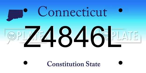 Z4846L Connecticut License Plate