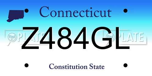 Z484GL Connecticut License Plate