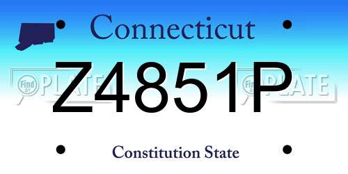 Z4851P Connecticut License Plate