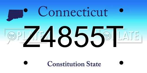 Z4855T Connecticut License Plate