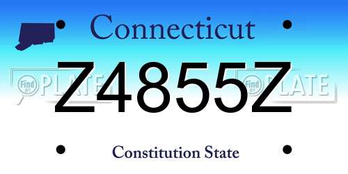 Z4855Z Connecticut License Plate